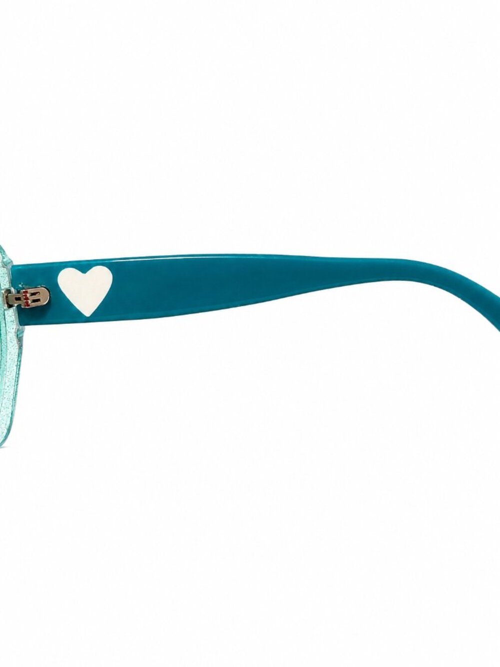 Heart Accent Glitter Aqua Crystal Eyeglass Frames 53-18-145 - Picture 5 of 10